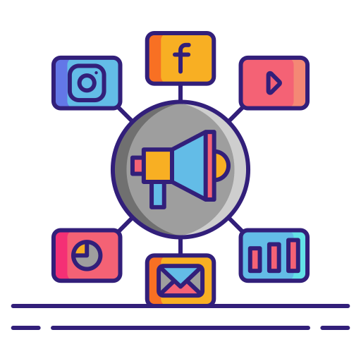   social media marketing icon by pictel technology